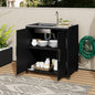 Outdoor Movable Kitchen Sink Patio Modular Kitchen Sink Station with Cabinet for Garden, Patio, Backyard, Matte Black