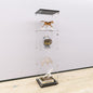 Glass Display Cabinet 4-Shelf with Door and Lock,Curio Cabinets Tempered Glass Floor Standing Bookshelf for Bedroom, Living Room