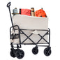 Minimeetall Extention Collapsible Foldable Wagon Cart Beach Wagon Heavy Duty Utility Cart Utility Wagon Grocery Cart for for Camping Shopping Sports Gardeing Fishing 
Supports 225lbs  cream
