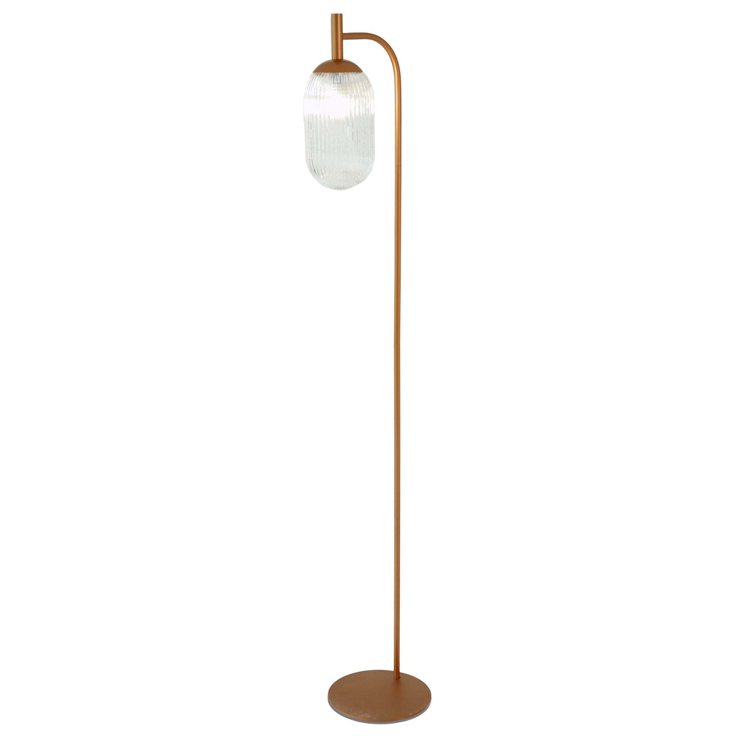 Classic Modern Floor Lamp, Upward Lighting Design for Living Room Ambience, Bedroom & Office Space Vela Floor Lamp Bronze and Clear 110-120V