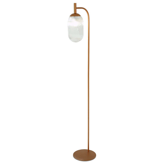 Classic Modern Floor Lamp, Upward Lighting Design for Living Room Ambience, Bedroom & Office Space Vela Floor Lamp Bronze and Clear 110-120V