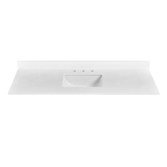 60'X22' bathroom stone vanity top lightning white with undermount ceramic sink and 3 faucet hole with backsplash