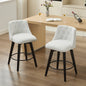 007-25' Swivel Bar Stools Set of 2-Modern Counter Height Stools with Linen Upholstery&Button Tufted Back, Solid Wood Frame Barstools for Kitchen Island, Breakfast Bar or Home Pub, Easy Assembly White