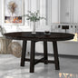 TREXM Farmhouse Round Extendable Dining Table with 16' Leaf Wood Kitchen Table (Espresso)