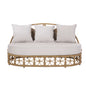 Outdoor Wicker Daybed With Pillows, Light Brown and Beige