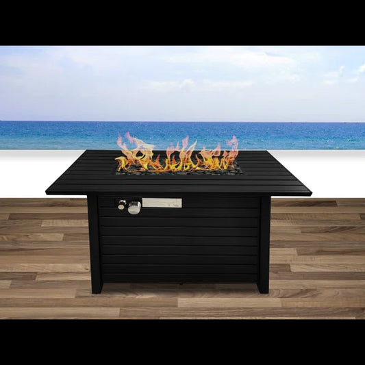 24' H Steel Propane Outdoor Fire Pit Table With Lid - CM-1124
