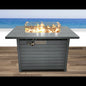 25'' H x 42'' W Steel Propane Outdoor Fire Pit Table with Lid