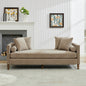 75.2'' Wide Upholstered Chaise Lounge Indoor with Nailheads,Sleeper Sofa Couch With 4 Throw Pillows&2 Bolsters,Daybed with Rubberwood Legs For Living Room,Bedroom, Apartment,Guestroom,Taupe Chenille