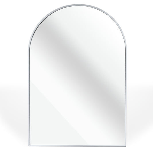 Silver 24x32 INCH Metal Arch Barhroom mirror