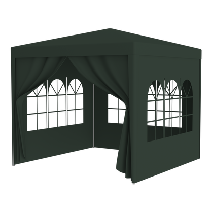 10'x10' Party Tent Outdoor Heavy Duty Gazebo Wedding Canopy + 4 Removable Walls ,Green