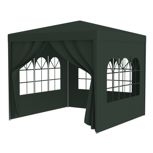 10'x10' Party Tent Outdoor Heavy Duty Gazebo Wedding Canopy + 4 Removable Walls ,Green