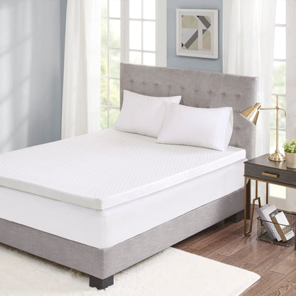 Hypoallergenic 3' Cooling Gel Memory Foam Mattress Topper with Removable Cooling Cover
