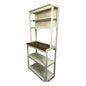 31.50' White and Rustic Brown color 5-Tier Bakers Rack for Kitchen with Storage, Coffee Bar, Kitchen Shelves,  Microwave Stand