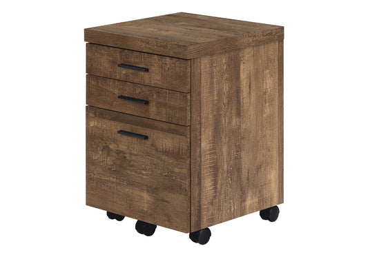 File Cabinet, Rolling Mobile, Storage Drawers, Printer Stand, Office, Work, Brown Laminate, Contemporary, Modern
