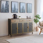 48' Wide  4 Doors Modern Sideboard with 3 Top Drawers, Freestanding Sideboard Storage Cabinet Entryway Floor Cabinet for Living Room Office Bedroom