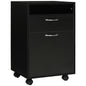 Mobile Storage Cabinet Organizer with Drawer and Cabinet, Printer Stand with Castors, Black