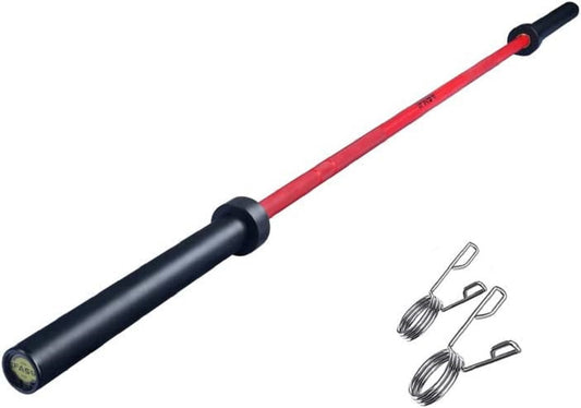 7.2Ft Barbell Bar for 2' Olympic Plates, Home Gym Weightlifting Bar Solid Chrome Weight Bar 5Ft Fitness Training Curl Barbell