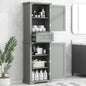 Tall Bathroom Storage Cabinet, Freestanding Storage Cabinet with Drawer and Adjustable Shelf, MDF Board with Painted Finish, Grey (Old Sku:WF312727AAE)