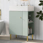 21.6' Green Bathroom vanity, Combo Cabinet, Bathroom Storage Cabinet, Single Ceramic Sink, Right side storage