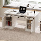 67''Modern Executive Desk,Computer Desk with 2 Storage Cabinet and 3 Drawers, Rectangle Home Office Desk with back ,Reading Desk,Writing Table,Workstation for Home Office,Living Room,study,White
