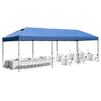 TREXM 10x30 Pop Up Canopy with Sidewalls, Heavy Duty Outdoor Party Tent with Wheeled Bag, for Patio,Wedding, Backyard (Navy)