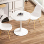 31.50'Modern Octagonal Coffee Table with Printed White Marble Table Top,Metal Base, for Dining Room, Kitchen, Living Room
