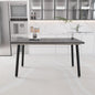 55.12-70.87'expandable modern kitchen dining table, rectangular MDF dining table for 4-6 people, medieval industrial style, with black metal legs, suitable for home&kitchen (gray)
