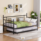 Daybed, sofa bed metal framed with trundle twin size,77.3'' L x 40.8'' W x 40.9''H