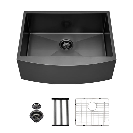 33x21x10'Farmhouse Apron Single Bowl Stainless Steel Kitchen Sink