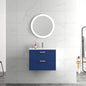 24' floating wall mounted bathroom vanity with white ceramic sink and drawer storage