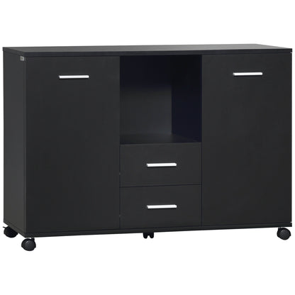 Vinsetto Multifunction Office Filing Cabinet Printer Stand with 2 Drawers, 2 Shelves, & Smooth Counter Surface, Black