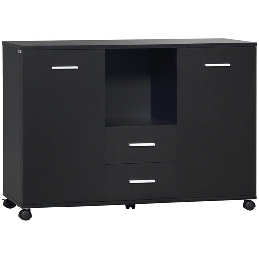 Vinsetto Multifunction Office Filing Cabinet Printer Stand with 2 Drawers, 2 Shelves, & Smooth Counter Surface, Black