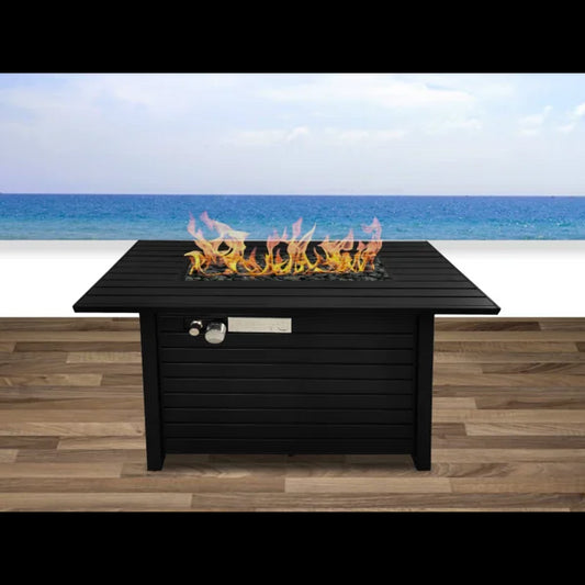 25' H x 42' W Steel Outdoor Fire Pit Table with Lid