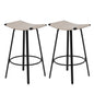 Counter Height Bar Stools Backless Handwoven Kitchen Dining Chairs with Round Footrest Set of 2 PVC Weaving Pub Stool Black & Creamy White