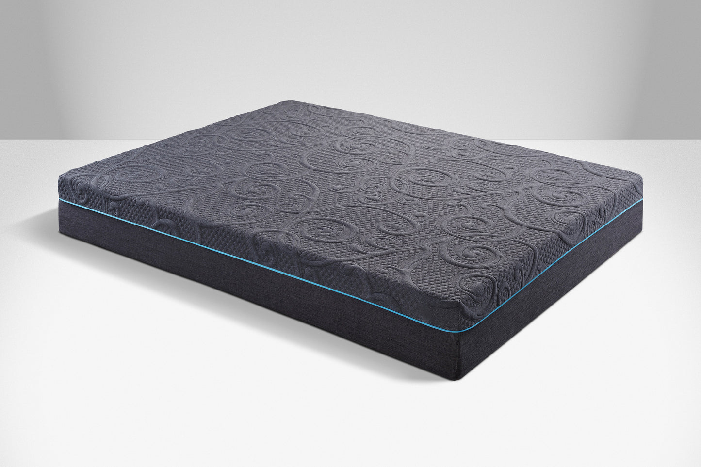 8' Queen Size Bed Mattress Gel-Infused Memory Foam Hybrid Mattress, Dark Gray, Mattress in a Box, Firm Comfort Mattress