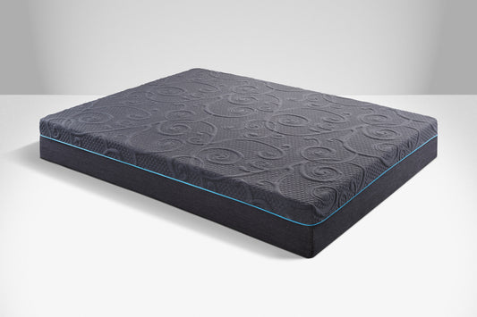 8' Queen Size Bed Mattress Gel-Infused Memory Foam Hybrid Mattress, Dark Gray, Mattress in a Box, Firm Comfort Mattress