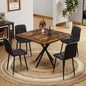 Square Dining Table Set, Mid Century Modern Square Dining Table for 4 Person, Faux Marble Tabletop, Iron Legs, Coffee Table for Kitchen Dining Room, Office, Save Space
