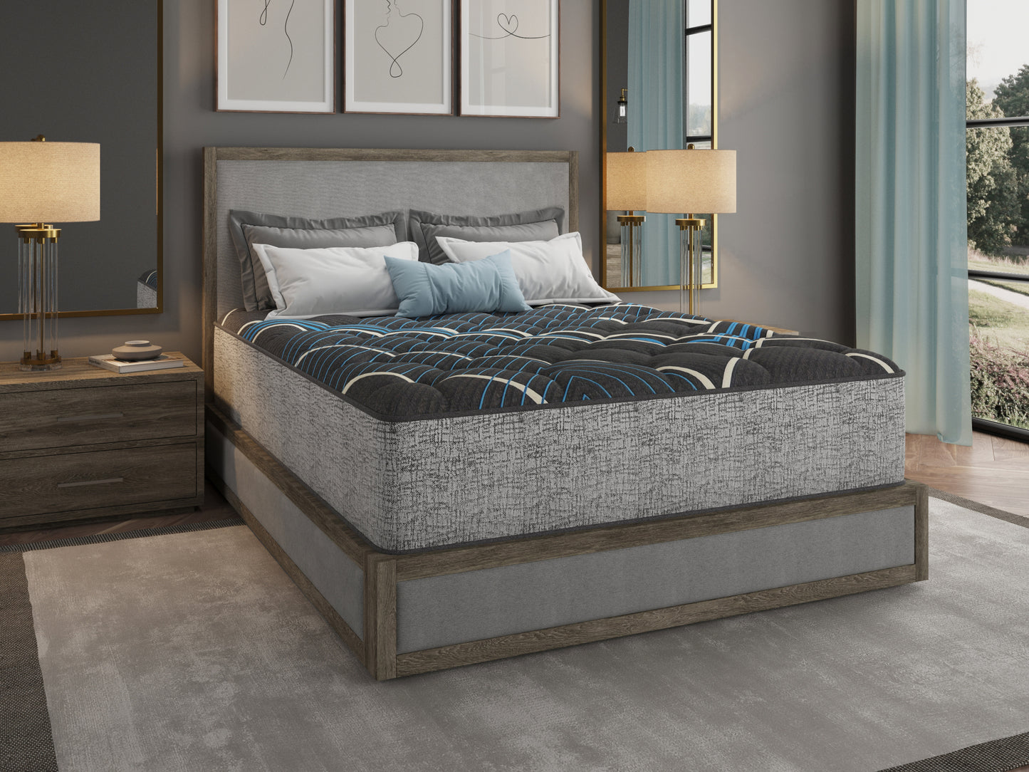 Restonic Comfort Care 14' Hybrid Mattress, Individual Pocketed Coil Mattress , Medium Comfort, Twin Extra Long
