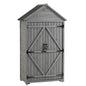 Outdoor Storage Cabinet, Garden Wood Tool Shed, Outside Wooden Shed Closet with Shelves and Latch for Yard 39.56'x 22.04'x 68.89'