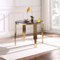 38.6' Round Glass Dining Table, Tempered Glass Tabletop and Polished Gold Legs, Modern Style Table for Home, Kitchen. Dining Room