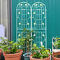 4 Pack Metal Garden Trellis 86.7' x 19.7' Rustproof Trellis for Climbing Plants Outdoor Flower Support Cream White