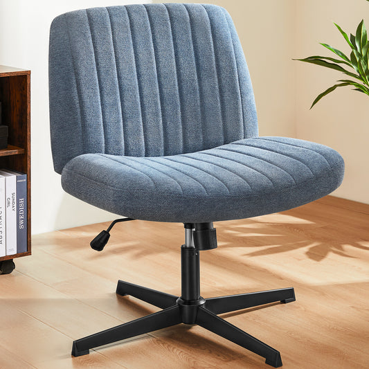 SWEETCRISPY Cross-Legged Chair,No Wheels Armless Swivel Home Office Chair
