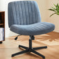 SWEETCRISPY Cross-Legged Chair,No Wheels Armless Swivel Home Office Chair
