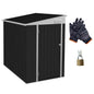 Outsunny 4' x 6' Metal Outdoor Storage Shed, Lean to Storage Shed, Garden Tool Storage House with Lockable Door and 2 Air Vents for Backyard, Patio, Lawn, Dark Gray