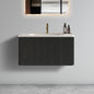 U057-Etna30W-308 Etna 30' Striped Brushed Black Oak Floating Bathroom Vanity with White Ceramic Sink, Bathroom Vanity for Modern Bathroom, One-Piece White Basin without Drain, Pre-assembled
