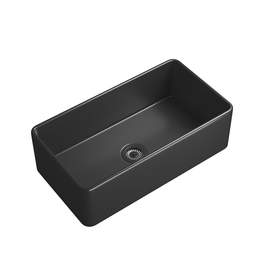 Matte Black Farmhouse Sink Deep Apron Sink Undermount Farmhouse Kitchen Sink Single Farm Sink