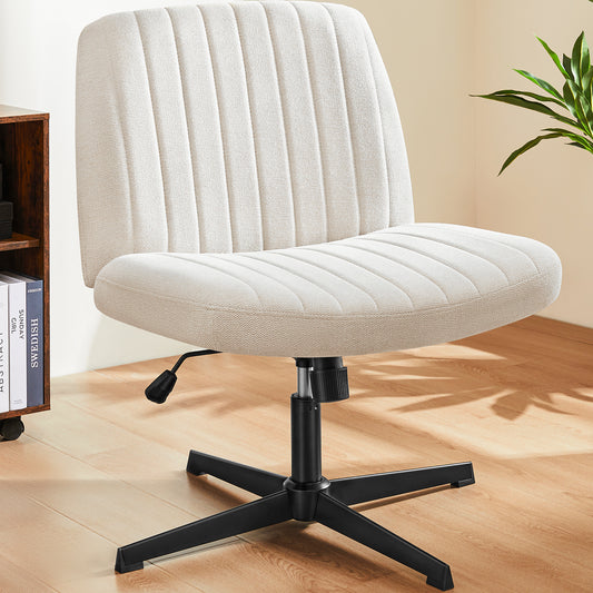 SWEETCRISPY Cross-Legged Chair,No Wheels Armless Swivel Home Office Chair