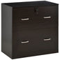 Vinsetto 2-Drawer File Cabinet with Lock and Keys, Vertical Storage Filing Cabinet with Hanging Bar for Letter Size, Home Office, Espresso
