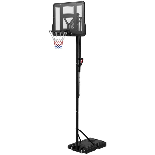 Soozier Portable Basketball Hoop, 7.7-10' Height Adjustable Basketball Goal with 43' Shatterproof Backboard, Wheels, and Fillable Base for Teenagers, Youth, Adults