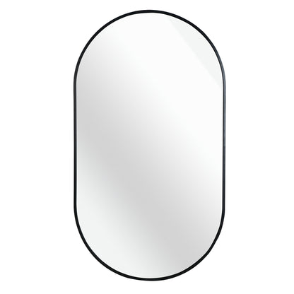 Black 20 x 28 Inch Metal Oval  Mirror